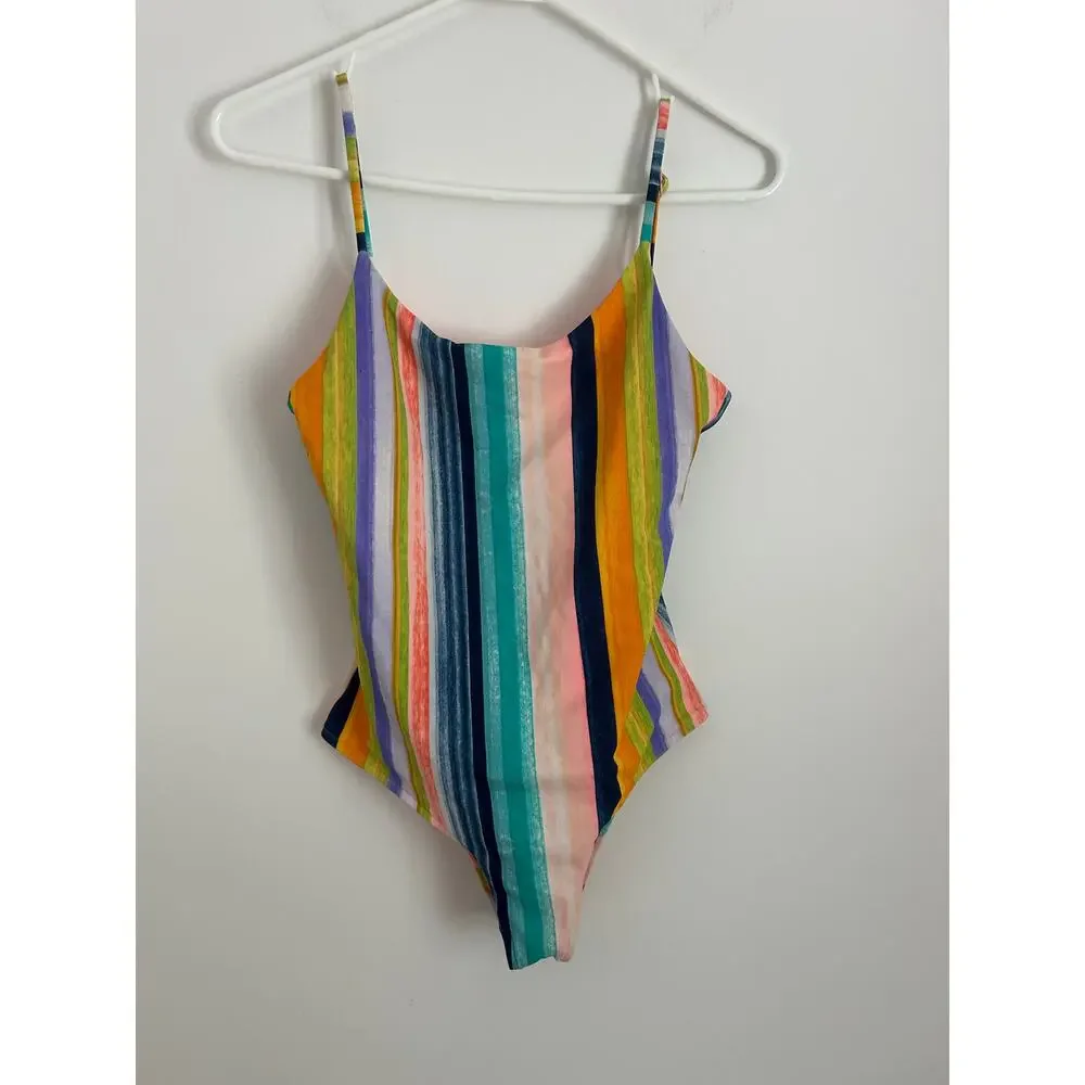 Body Glove Women's One Piece Multicolor Striped Swimsuit - Size Large